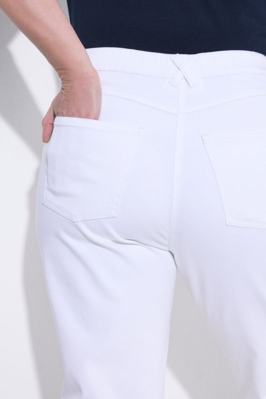 White Stretch Fit Mom Jeans