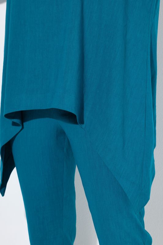 Блуза ленена с асиметричен подгъв