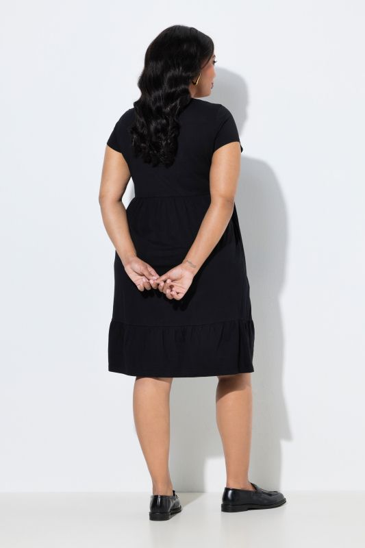 Flounce Hem A-Line Jersey Pocket Dress