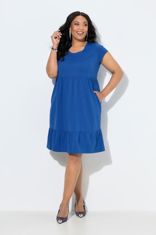 Flounce Hem A-Line Jersey Pocket Dress