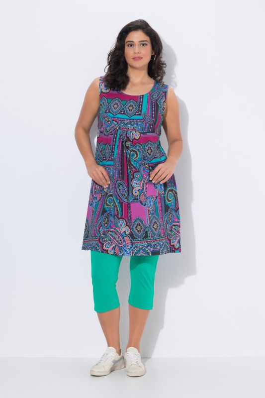 Sleeveless Allover Printed Jersey Dress