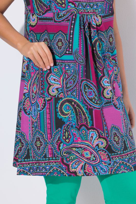 Sleeveless Allover Printed Jersey Dress