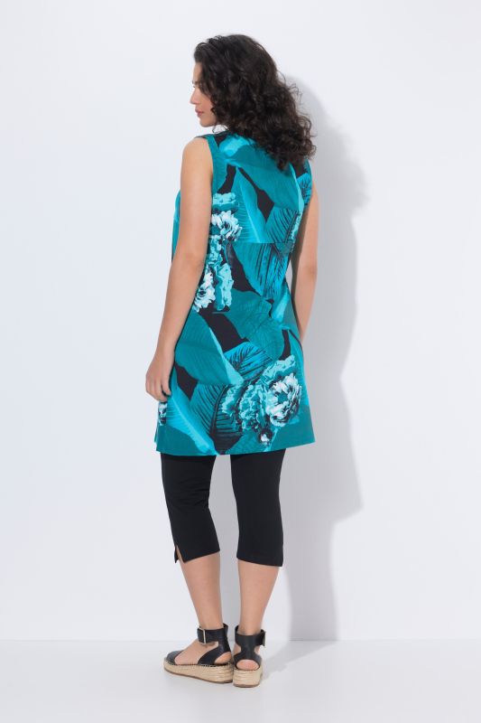 Sleeveless Allover Printed Jersey Dress