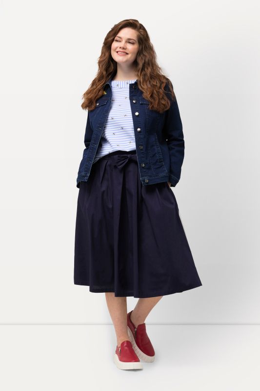 Pleated Tie Waist Skirt