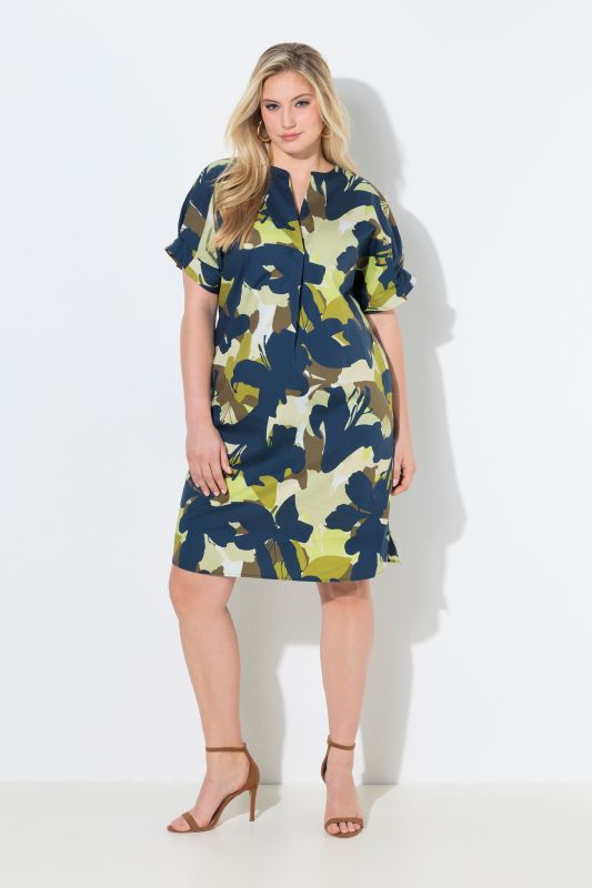 Рокля с флорален принт в земни цветове