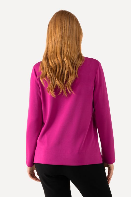 Pleat Shoulder Detail V-Neck Stretch Knit Top