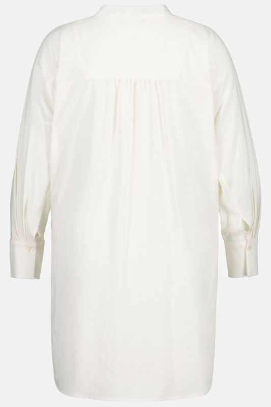 Tuxedo Inset Batwing Sleeve Tunic Blouse