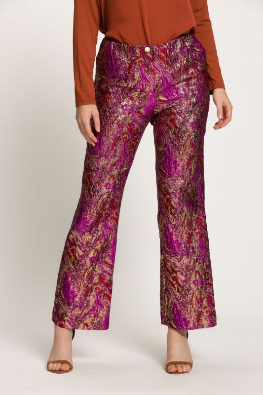 Glitter Detail Brocade Wide Leg Mary Fit Pants