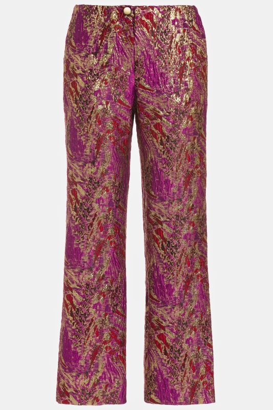 Glitter Detail Brocade Wide Leg Mary Fit Pants