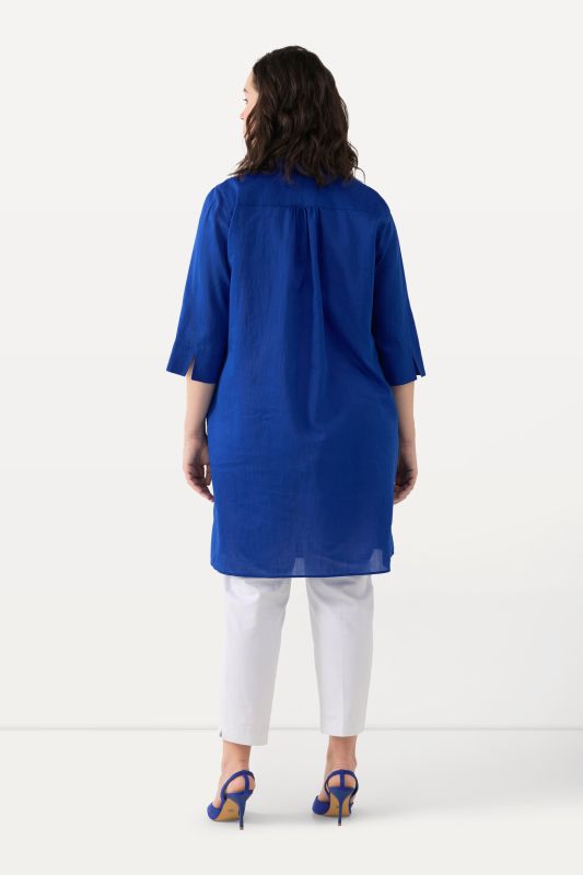 Extra Long 3/4 Sleeve Shirt Dress