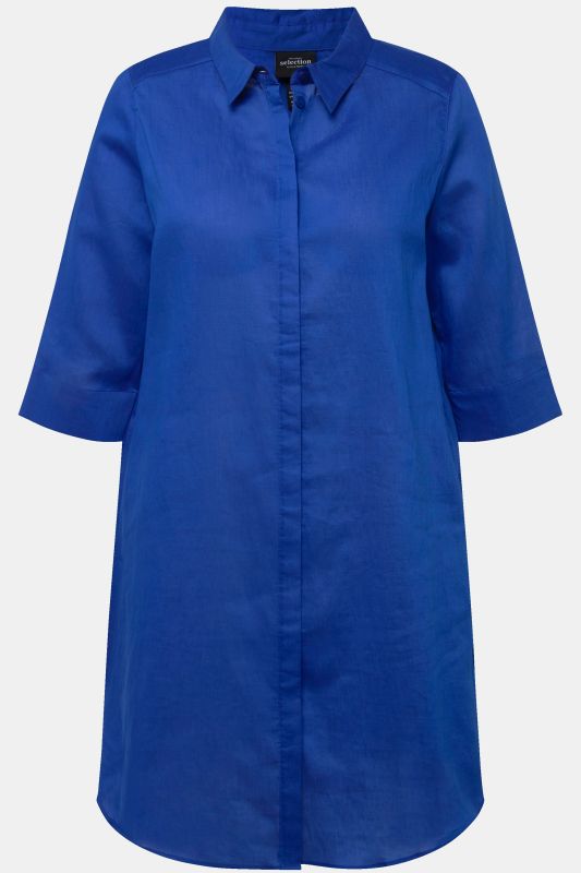 Extra Long 3/4 Sleeve Shirt Dress
