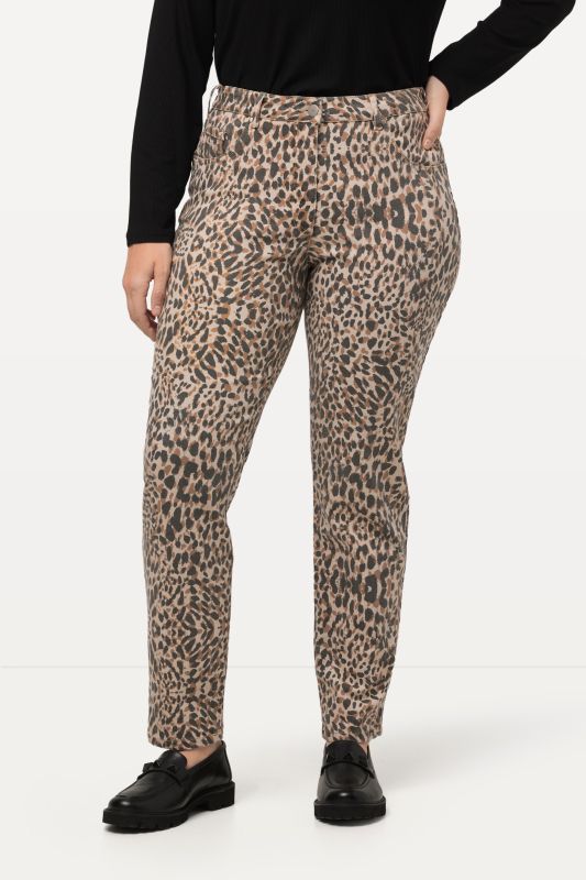Leopard Print Stretch-Fit Jeans
