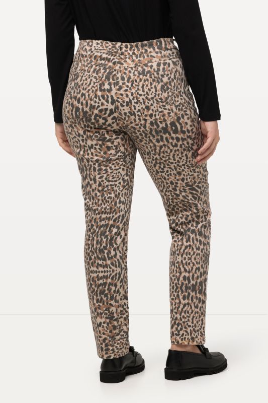 Leopard Print Stretch-Fit Jeans