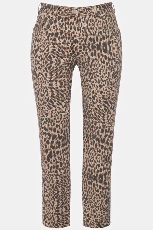 Leopard Print Stretch-Fit Jeans