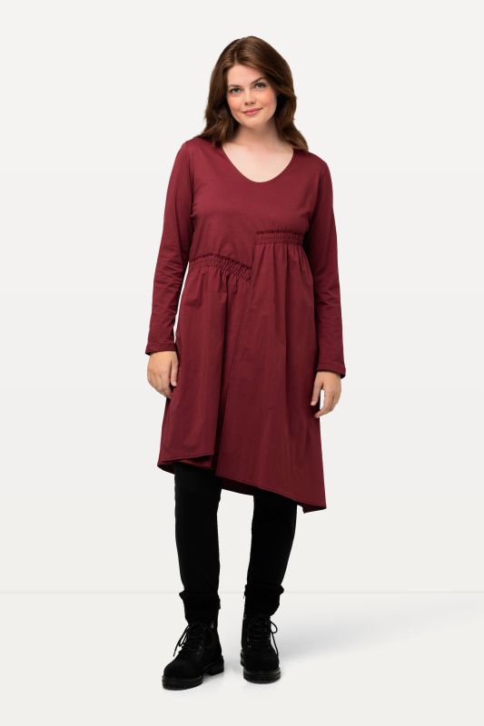 Eco Cotton Asymmetric Cross Seam Dress
