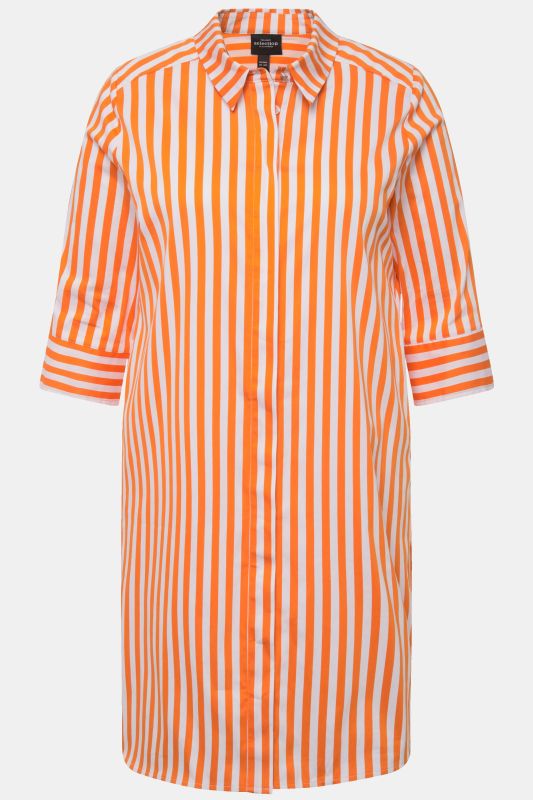 Longline Striped Button Down Blouse
