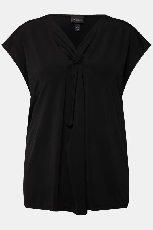 Knot Detail Cap Sleeve Slinky Tee