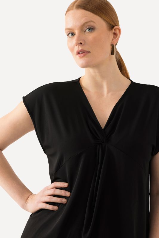 Knot Detail Cap Sleeve Slinky Tee