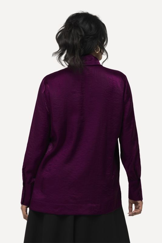 Ruffled Necktie Long Sleeve Blouse