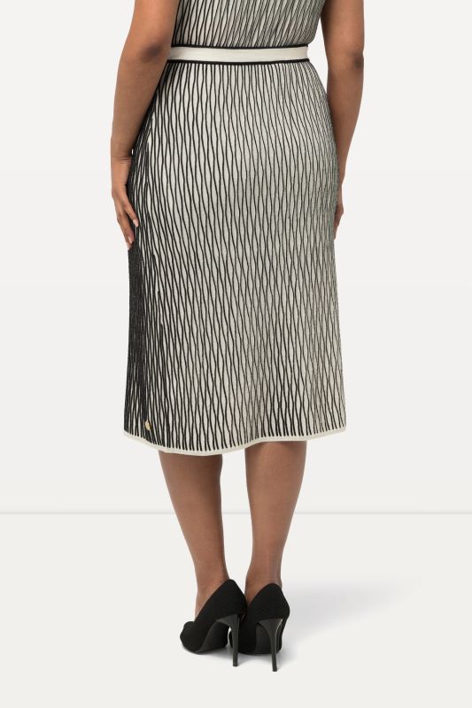 Textured Wool Blend Elastic Waist Skirt