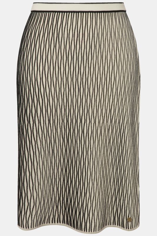 Textured Wool Blend Elastic Waist Skirt