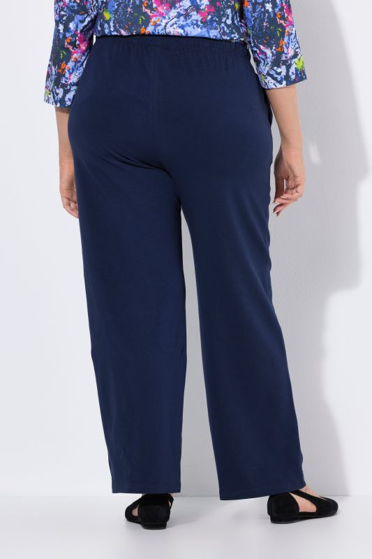 Stretch Cotton Knit Drawstring Elastic Waist Pocket Pants