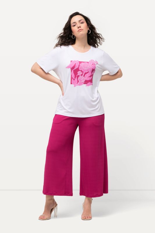 Textured Crepe Wide Leg Culottes