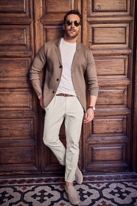 Knitted jacket, FLEXNAMIC®, Milano knitwear, lapel collar, up to 8 XL