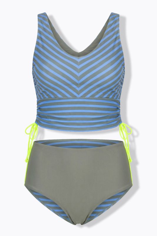 Striped Reversible Tankini Set