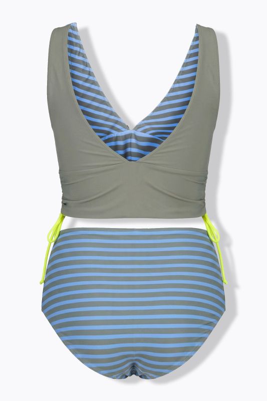 Striped Reversible Tankini Set