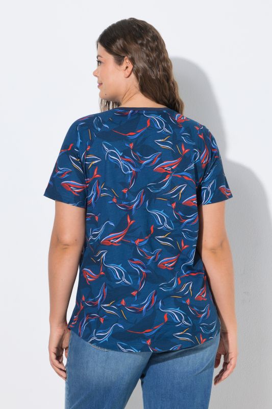 Whale Print V-Neck Tee