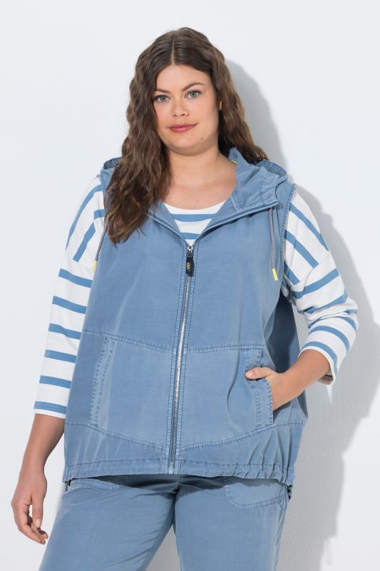 Hooded Drawstring Hem Vest