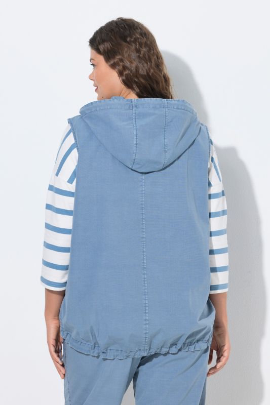 Hooded Drawstring Hem Vest