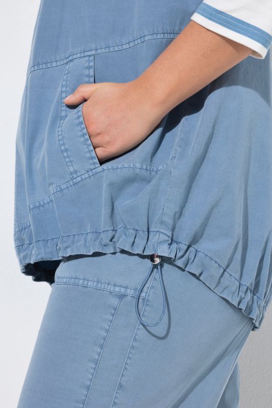 Hooded Drawstring Hem Vest