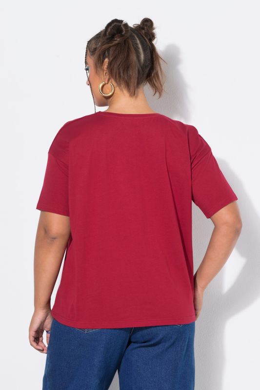 Round Neck Short Sleeve Relaxed Fit Cotton Tee