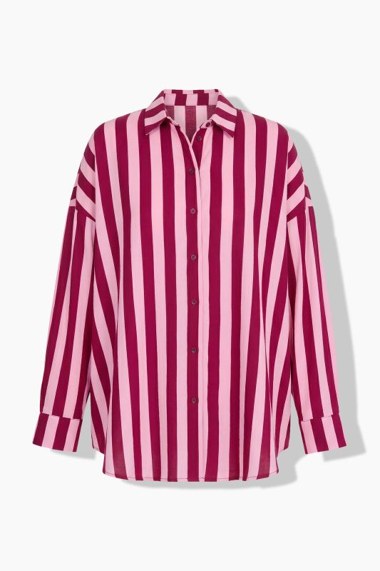 shirt blouse, oversized, muslin, stripes, long sleeve