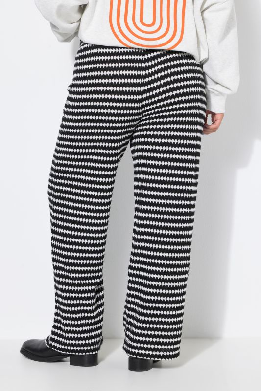 Textured Stripe Elastic Waist Pants