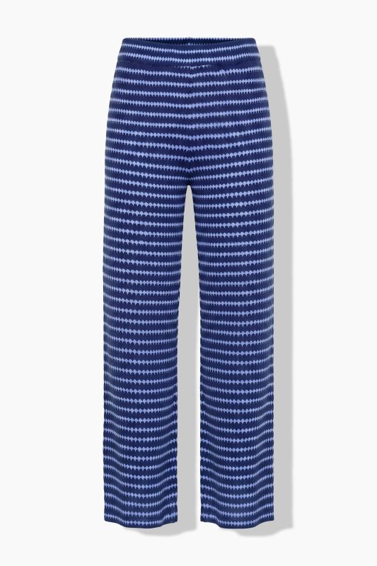 Textured Stripe Elastic Waist Pants