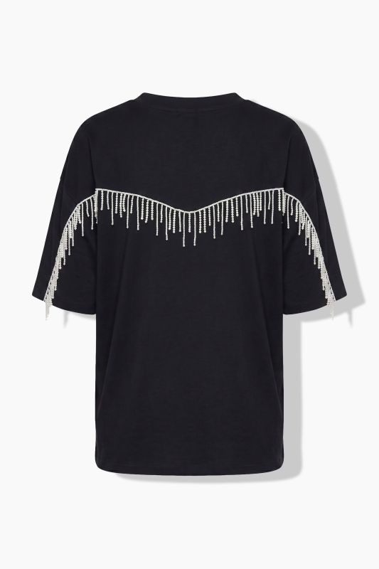 Pearl Fringe Oversized Tee