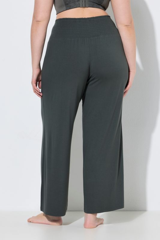 Wide Leg Smocked Waist Knit Pants