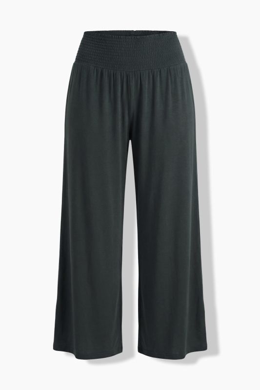 Wide Leg Smocked Waist Knit Pants