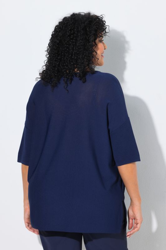 Oversized 3/4 Sleeve V-Neck Sweater