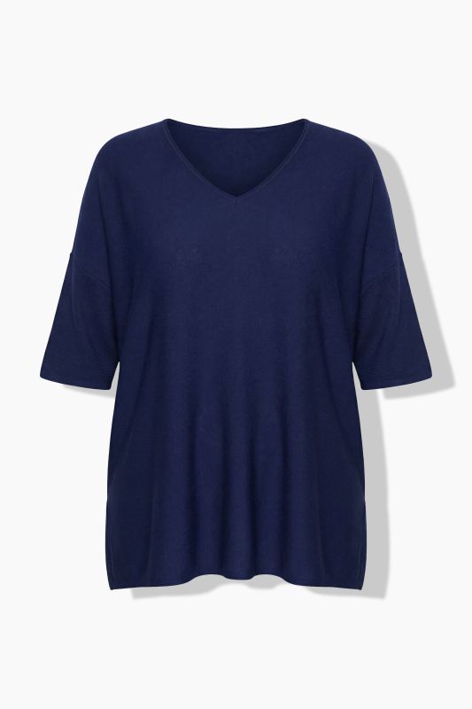 Oversized 3/4 Sleeve V-Neck Sweater