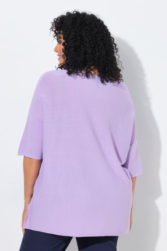 Oversized 3/4 Sleeve V-Neck Sweater