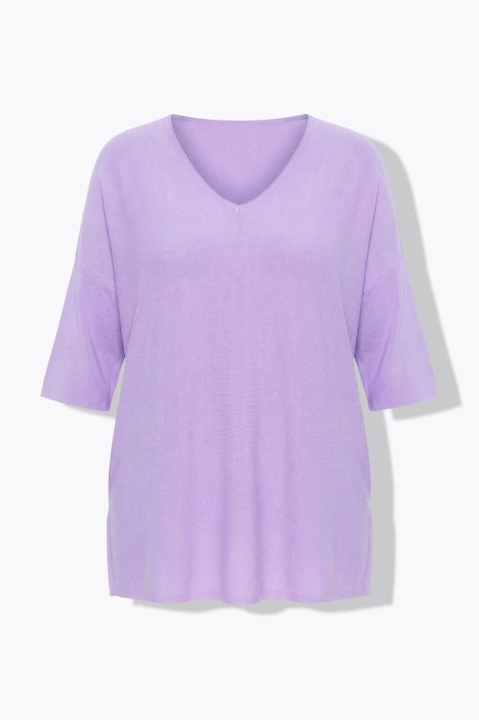 Oversized 3/4 Sleeve V-Neck Sweater