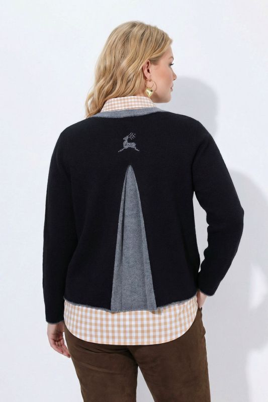 Knit Deer Motif Cardigan
