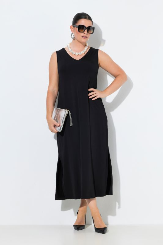 Sleeveless Stretch Knit V-Neck Dress