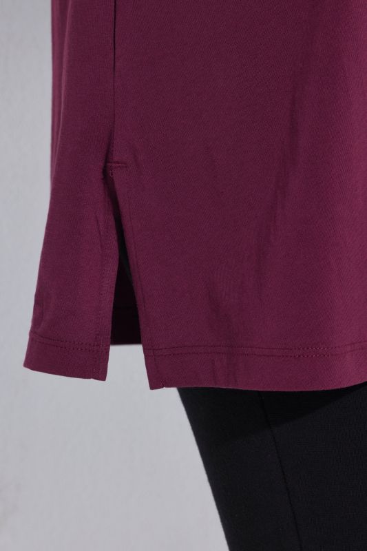 V-Neck Swing A-line Hem Cotton Knit Tunic