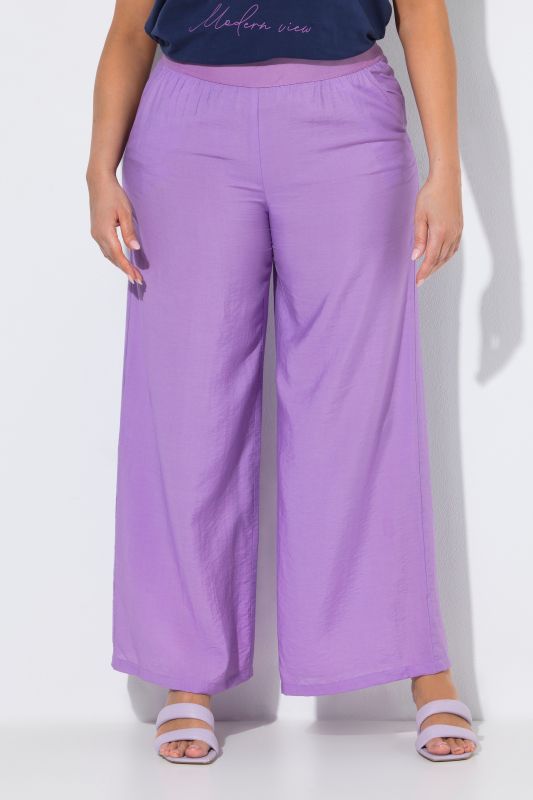 Textured Elastic Waist Pants