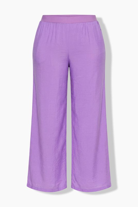 Textured Elastic Waist Pants